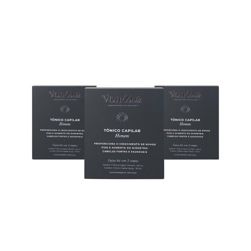 3 Kits - Tônico Capilar Masculino